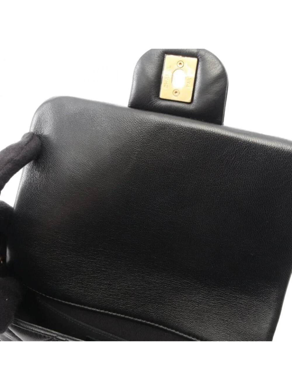Chanel Shoulder Bag Quilted Small Flap Chain Black Lambskin